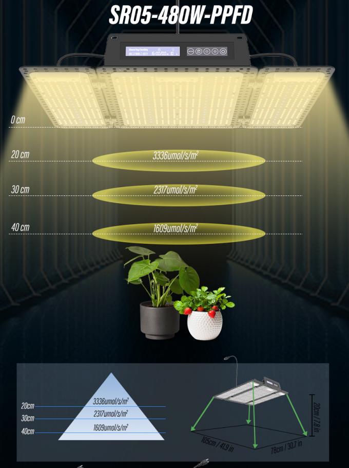 480W 商用 LED 成長ライト 暗調可能 LED 成長ライト 板 8