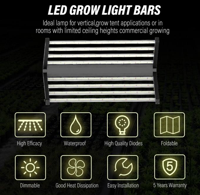 800W 成長ライト ダムング 雑草 LED バースタイル LED 成長ライト キット フルスペクトル 8バー 高効率の折りたたむランプ 0